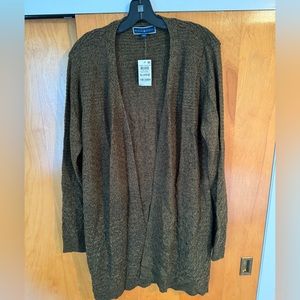 Karen Scott Knit Open Front Cardigan - NWT - Size Large - Dark Olive